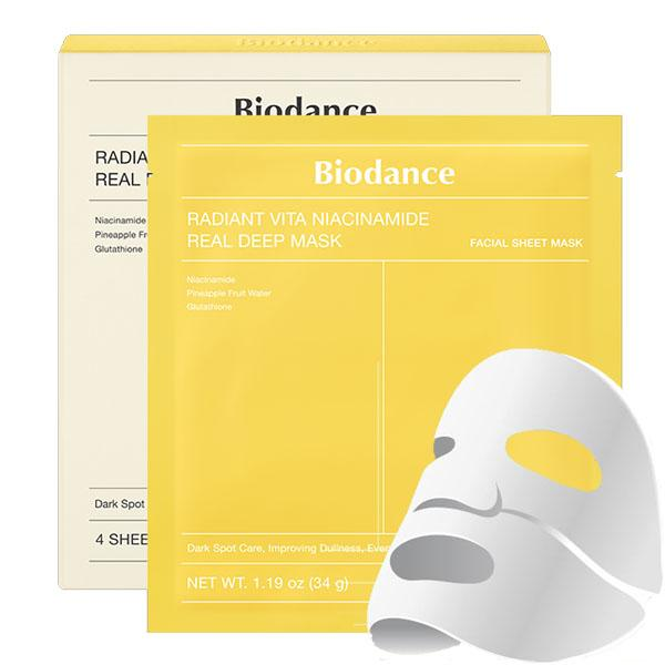 Biodance - Radiant Vita Niacinamide Real Deep Mask - Освітлювальна гідрогелева маска для обличчя - 1шт./34g 15292 фото
